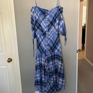 Ralph Lauren NWOT off shoulder blue plaid dress